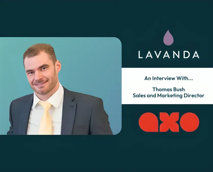 An interview with Thomas Bush, Sales and Marketing Director, beneath the Lavanda and axo marks.
